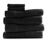 Hearth & Harbor Toallas de baño ultrasuaves y Altamente absorbentes, de algodón, Color Negro, Juego de 6 Piezas