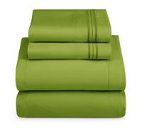 Hearth & Puerto 4 Piezas Cama Juego de sábanas, Calla Verde, Queen