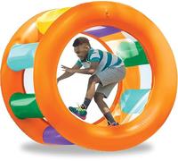 HearthSong ¡Roll with It! 2.0 - Rodillo inflable gigante con interior de malla para jugar al aire libre activo, diámetro exterior de 67 pulgadas x 45 pulgadas de diámetro interior, soporta hasta 300