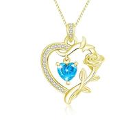 HeartMelody Collares de corazón para mujer, chapado en oro blanco de 14 quilates y 18 quilates, delicado collar de mariposa rosa con colgante de piedra natal de granate, joyería diaria, regalos de