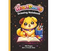 HeartPawsy Blank Drawing Notebook for Kids: Large Plain Sketchbook, Unlined Pages for School and Home Use, 100 Pages, 8.5 x 11 Inch Size, Matte Cover
