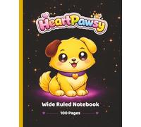 HeartPawsy Wide Ruled Composition Notebook: 7.5 x 9.25 Inch School Writing Book for Kids Practice and Daily Use | 100 Pages | Soft White Paper | Matte Cover