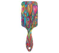 Hearts and LOVE Word - Peine masajeador, cepillo antiestático para el cabello, cepillo para cabello saludable para mujeres, peine fácil de limpiar