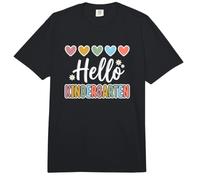 Hearts Back to School Hello Kindergarten Comfort Colors Adult Heavyweight T-Shirt