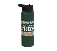 Hearts Back to School Hello Kindergarten Stainless Steel Insulated Water Bottle