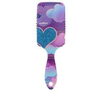 Hearts Clouds Vapor Wave Style Blue Purple - Cepillo suave para cabello liso con mango ergonómico para peinar el cuero cabelludo