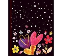 Hearts & Flowers Composition Notebook - College Ruled: HeartBloom Collection - Floral Heart Aesthetic on Black Background: Pretty Notebook for Girls & ... School Notes, Journaling & Creative Writing