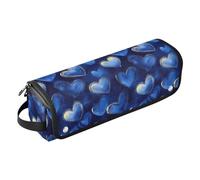 Hearts Royal Blue Hot Hair Tools Bolsa de viaje con almohadilla resistente al calor, impermeable, portátil, abierta plana, bolsa de viaje para estiradores, rizadores, secador de pelo, bolsa de viaje