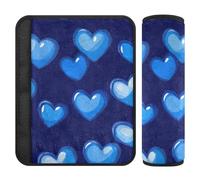 Hearts Royal Blue - Paquete de 2 almohadillas para correa de hombro, evita que el cinturón de seguridad corte en el cuello, fundas de cinturón de seguridad para mujer, para sedán, camión, camión, 10 x
