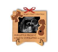 Heart's Sign Bump's First Christmas Ornament 2025 | Adorno de marco de ultrasonido de Bump 1st Christmas 2025 | Regalos para mamá futura y mamá embarazada