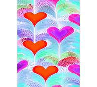 HEARTS VALENTINES GREETING NOTE CARD - MINI JOURNAL - Country Farmhouse Quilted Aesthetic: ֍ 5x7~24 page/12 sheet ֎ EXPRESS YOURSELF MORE! CUTE School/Event/Baby Bridal Shower Holiday Party Favor Gift