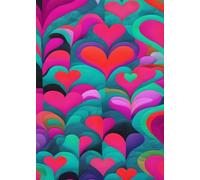 HEARTS VALENTINES GREETING NOTE CARD - MINI JOURNAL - Country Farmhouse Quilted Aesthetic: ֍ 5x7~24 page/12 sheet ֎ EXPRESS YOURSELF MORE! CUTE School/Event/Baby Bridal Shower Holiday Party Favor Gift