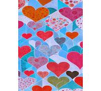 HEARTS VALENTINES GREETING NOTE CARD - MINI JOURNAL - Country Farmhouse Quilted Aesthetic: ֍ 5x7~24 page/12 sheet ֎ EXPRESS YOURSELF MORE! CUTE School/Event/Baby Bridal Shower Holiday Party Favor Gift
