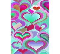 HEARTS VALENTINES GREETING NOTE CARD - MINI JOURNAL - Country Farmhouse Quilted Aesthetic: ֍ 5x7~24 page/12 sheet ֎ EXPRESS YOURSELF MORE! CUTE School/Event/Baby Bridal Shower Holiday Party Favor Gift