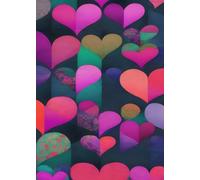 HEARTS VALENTINES GREETING NOTE CARD - MINI JOURNAL - Country Farmhouse Quilted Aesthetic: ֍ 5x7~24 page/12 sheet ֎ EXPRESS YOURSELF MORE! CUTE School/Event/Baby Bridal Shower Holiday Party Favor Gift