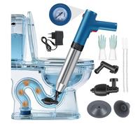Heasin Desatascador Tuberías WC, Desatascador eléctrico, Desatascador de Tuberías de Alta Presión con Manómetro, para Inodoro, Lavabo, Fregadero, Ducha y Bañera