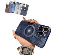 Heat Dissipation And Drop-proof Magnetic Mobile Phone Case,Slim Electroplated Heat Dissipation Cas, with All-Inclusive Lens Protection Cove, Case for iPhone 12 13 14 15 16 Pro Max (For iPhone 13,Blue)