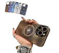 Heat Dissipation And Drop-proof Magnetic Mobile Phone Case,Slim Electroplated Heat Dissipation Cas, with All-Inclusive Lens Protection Cove, Case for iPhone 12 13 14 15 16 Pro Max (For iPhone 15,Gold)