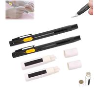 Heat Erasable Fabric Marker for Sewing, Embroidery, Quilting, Washable Erasable Replaceable Refill Marker Pen, Suitable for Cotton, Knitted Fabrics, with Replaceable Refill (2Pens+40Refills)