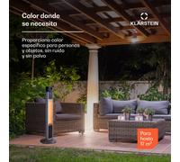 Heat Guru Estufa de pie 2000W 3 niveles de calor Mando a distancia plateado Blumfeldt