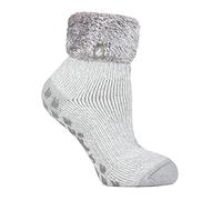 Heat Holders 1 x Mujer Invierno Cómodo Confortables Durable Térmico Diseño Caliente Fantasia Colores Gruesa Calcetines para Frío Clima (Gris Plata (Queenstown) 37-42 eu