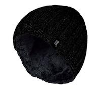 HEAT HOLDERS - Gorro de punto térmico con forro polar acanalado fino para hombre, Negro, Talla única