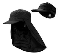 HEAT HOLDERS - Hombre Negro Invierno Gorra Impermeable con Visera y con Tapa Cuello (S/M, Black)
