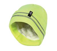 HEAT HOLDERS - Mens hi vis reflectante al aire libre invierno térmico hecho punto alta visibilidad volumen sombrero en naranja y amarillo (tamaño único, Hi Vis Amarillo)