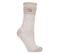 Heat Holders - Mujer Colores Rayas Fantasia Calcetines Termicos Gordos para Invierno (37-42 EU, Cabin Fever Beige)