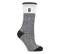 HEAT HOLDERS - Mujer Colores Rayas Fantasia Calcetines Termicos Gordos para Invierno (37-42 EU, Campanilla De Invierno Negro)