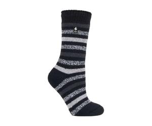 HEAT HOLDERS - Mujer Colores Rayas Fantasia Calcetines Termicos Gordos para Invierno (37-42 EU, Rosebud Negro)