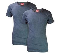 HEAT HOLDERS - Paquete de 2 camisetas térmicas de invierno para hombre de manga corta | Camiseta de algodón suave y cálida, gris oscuro, L