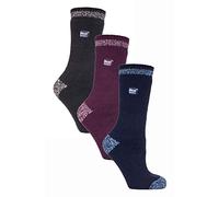 HEAT HOLDERS - Paquete de 3 calcetines térmicos aislados para mujer para invierno, Liso H&T, 4-8