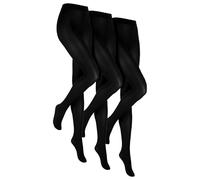 HEAT HOLDERS - Paquete de 3 medias térmicas negras para mujer | Medias opacas con forro polar para invierno, Negro, M