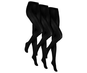 HEAT HOLDERS - Paquete de 3 medias térmicas negras para mujer | Medias opacas con forro polar para invierno, Negro, M