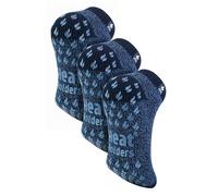 HEAT HOLDERS - Paquete múltiple de 3 pares de calcetines térmicos de tobillo de corte bajo para hombre para invierno, azul marino, 6-11
