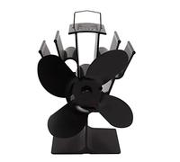 Heat Powered Fireplace Fan | 4 Wing Stove Fan Saves 16% on Fuel Costs | Auto Start at 122°F for Wood/Gas Stoves | 25dB Exceptionally Quiet, Aluminum Alloy