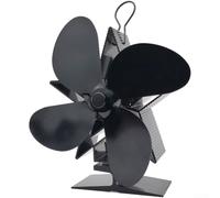 Heat Powered Stove Fan 4 Blade Silent Wood Burning(Black) | Thermal electric module, no para battery needed, starts at low para temp, silent motor, operation