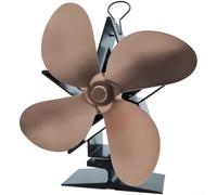 Heat Powered Stove Fan 4 Blade Silent Wood Burning(Bronze Color) | Thermal electric module, no para battery needed, starts at low para temp, silent motor, operation