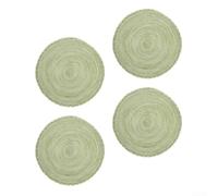 Heat Resistant Round Placemats 38cm Green Set of 4 | Protects table from hot dishes, heat insulation technology, solid green color, modern rustic style