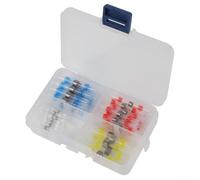Heat Shrink Solder Connectors 50Pcs Waterproof Wire Terminals(50pcs) | 50pcs kit, polyolefin tube, hot glue inside, waterproof seal, red blue white yellow black colors
