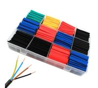 Heat Shrink Tubing, Assorted Sleeving Tube Wrap, Electrical Protection Kit, Industrial Wiring Accessories for Professionals, Beginners, Electricians, Automotive, Home Repair, 7,87 x 5,31 x 1,57