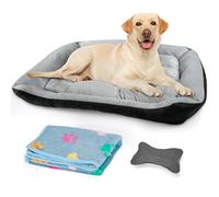 Heatail Cama para Perros Grandes, con Bordes Elevados, Lavable ColchóN para Perros con Base Antideslizante, Colchoneta para Perros Grandes Y Medianos - 80 X 60 X 15 cm (Gris)