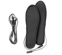 Heated Foot Insoles - Electric Winter Plush Warmer, Washable Non-Slip Thermal Foot Pad | Ski Hiking Camping Gear, Hunting Outdoor Footwear, Rechargeable Foots Heating Device, Warm Shoe Insert, Soft