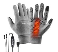 Heated Glove - Polyester, 9.25x3.94in Riding Mitten USB Powered and Touchscreen Compatible | Waterproof and Windproof Thermal Cycling Gloves, Winter Hand Warmer For Skiing, Hiking, Driving, Camping