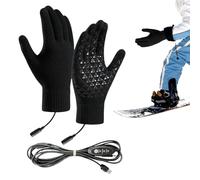 Heated Gloves, Electric Hand Warmers, Touchscreen Winter Mittens, Thermal Insulated Heating Gear, Soft Rechargeable Finger Warmers for Hiking, Cycling, Motorcycle, Snowboarding, Commuting, Outdoor