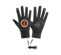 Heated Gloves, Electric Mitts, USB Hand Warmers, Recargable Warming System, Windproof Thermal Design, Outdoor Sports Hiking Skiing Use, Multiple Sizes Black 1 Par