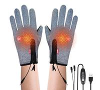 Heated Gloves - Rechargeable Battery Hand Warmers, Thermal Electric Winter Mittens with Carbon Fiber Heat, Touchscreen Conductive Fingertips, Ideal for Outdoor Skiing Snowboarding