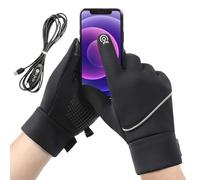 Heated Gloves, USB Rechargeable Winter Thermal Mittens Men and Women, Waterproof Windproof Touchscreen for Cold Weather Running Hiking Skiing Snowboarding Outdoor Work Winter Sports Activities