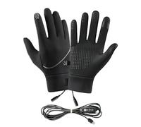 Heated Gloves, USB Rechargeable Winter Thermal Mittens Men and Women, Waterproof Windproof Touchscreen for Cold Weather Running Hiking Skiing Snowboarding Outdoor Work Winter Sports Activities